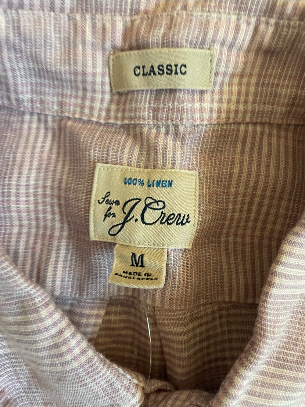 J. CREW Linen point-collar shirt in Glen Plaid Size M NWT $178 CT991 - Picture 9 of 10